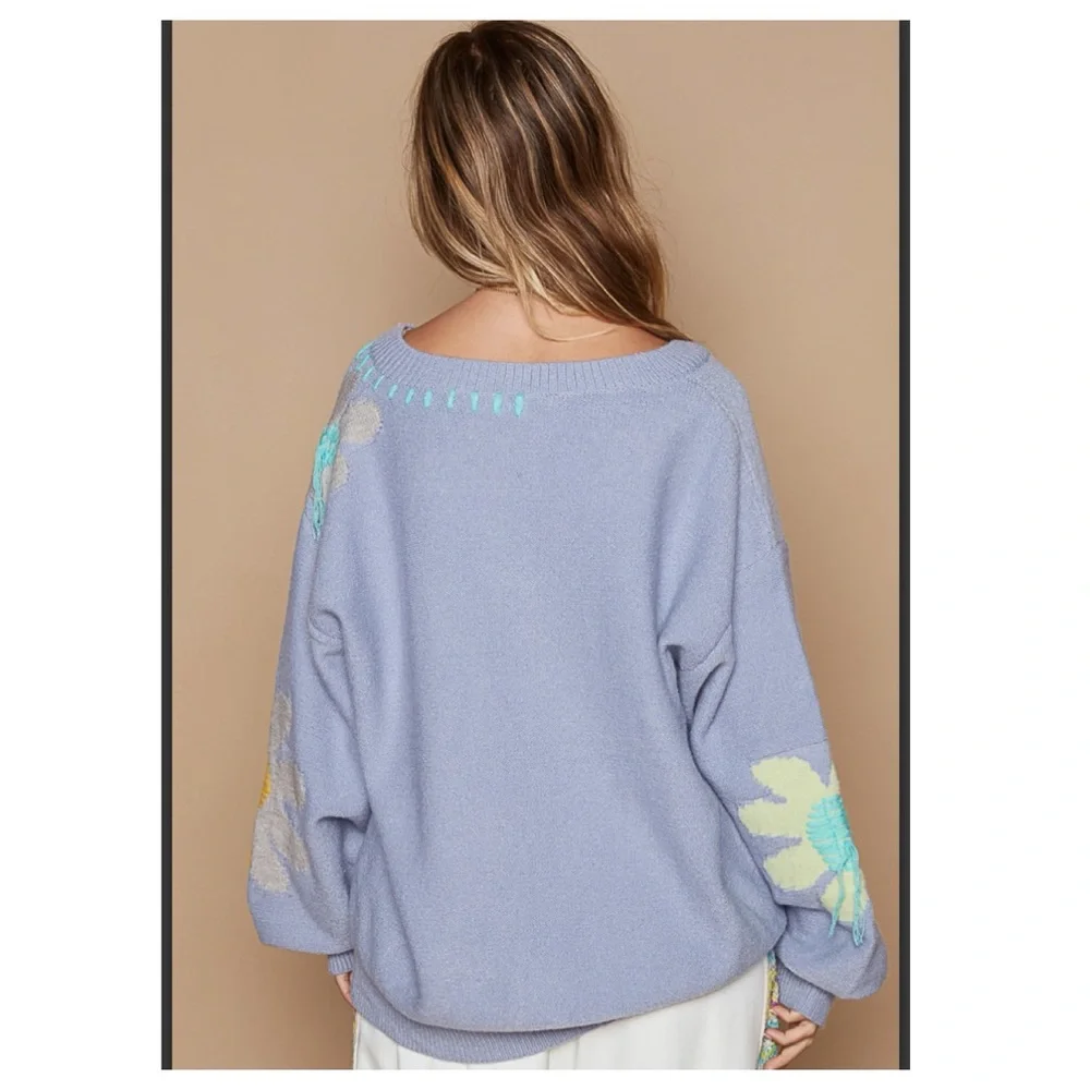 LAST ONE $48 start #258 πPOL Floral Sweater - Picture 3 of 8